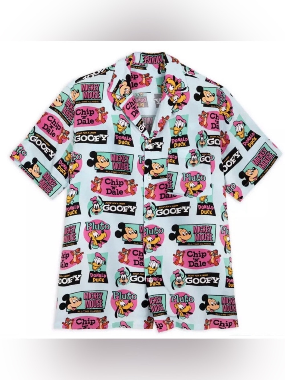 Disney Parks Mickey Mouse and Friends Button-Up Camp Shirt for women XL
